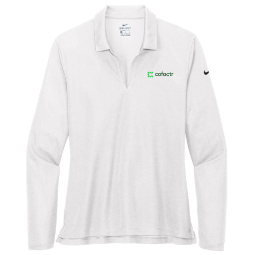 Cofactr - Nike Ladies Dri-FIT Micro Pique 2.0 Long Sleeve Polo White